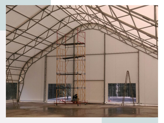 Шатровые ангары в Лысьве